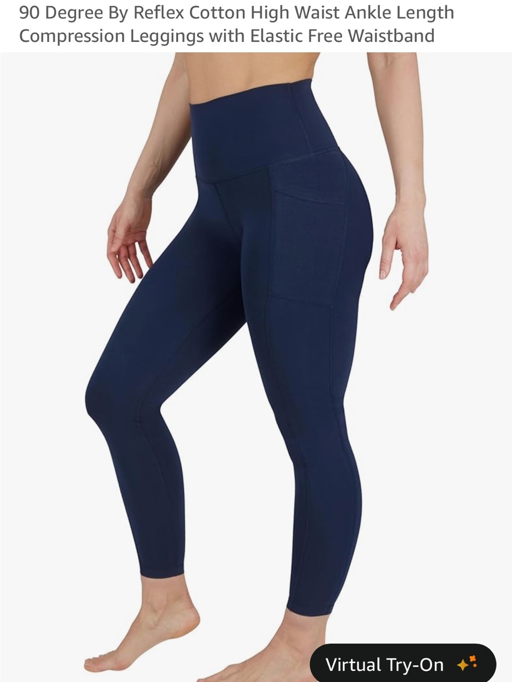90 Degree by Reflex cotton leggings blue small